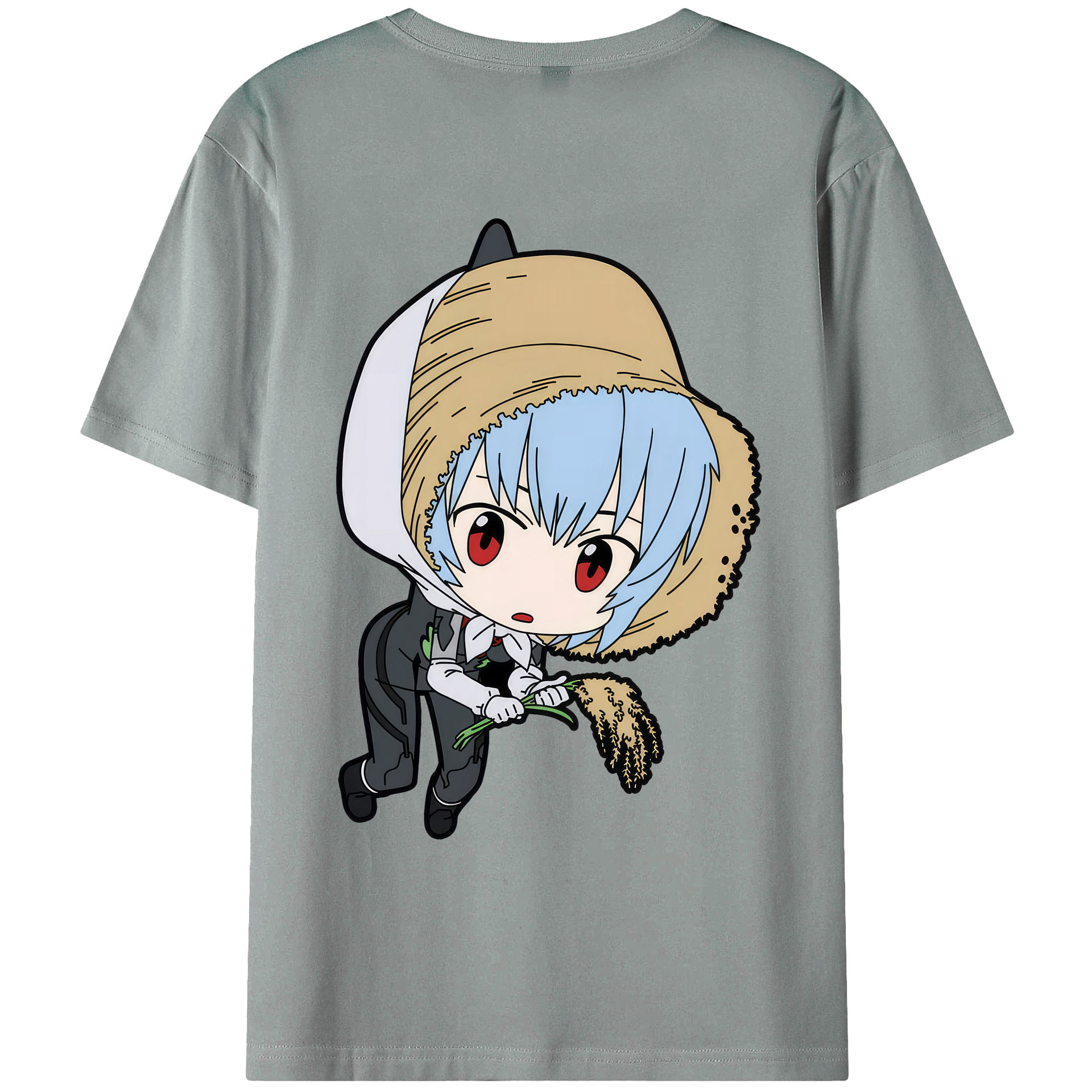 （画像用） EVA 新世紀エヴァンゲリオン 綿100％ メンズ半袖Tシャツ（バックプリント） 通気性
